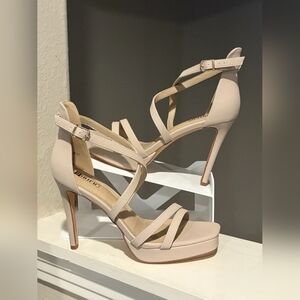 Elegant Beige Strappy Heels